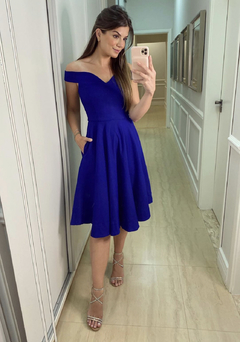 Vestido Azul marinho sarja - comprar online