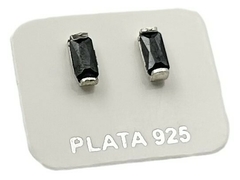 Aros de Plata con Piedra Rectangular - Fabrica de Aros