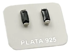 Aros de Plata con Piedra Rectangular - Fabrica de Aros