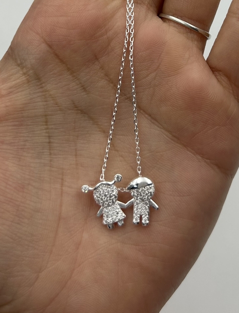 Conjunto Plata 925 Italiana Niños