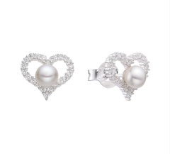 Aros Corazón con Perla de cultivo