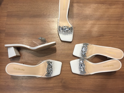 Tamanco vinil transparente