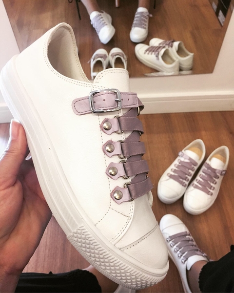Tênis slim fly couro - lavanda