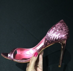 Scarpin Lantejoula Rosa - Paula Marcelino Shoes