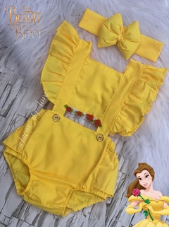 Jardineira Romper Bela e a Fera