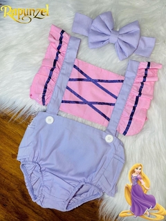 Jardineira Romper Rapunzel