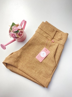 Short em Linho com Bolso Nude