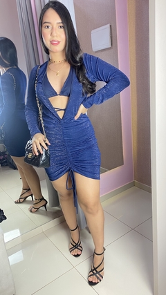 Vestido com 3 peças lurex