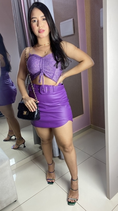 Cropped Lurex Lilás