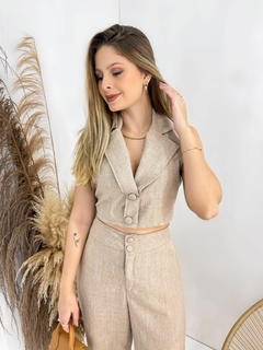 Conjunto com calça em linho premium