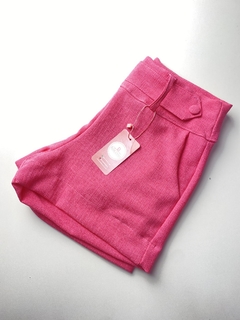 Short em Linho com Bolso Rosa Bebê