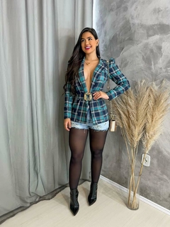 Maxi Blazer em Linho com Cinto