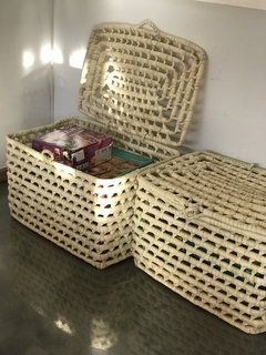 Canasto de Palma Trenzado con tapa