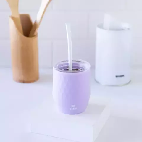 Mate oink con tapa y bombilla