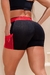 SHORT COM BOLSO ARRASTÃO PRETO E VERMELHO