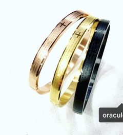 BRACELETE AÇO BANHADO A OURO “PAI NOSSO” na internet