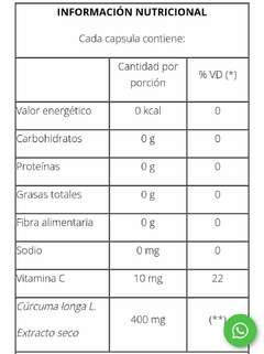 Cùrcuma Concentrada Sistema Inmune Activo Natier 50 Capsulas - comprar online