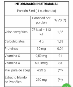 Propóleo Tónico Miel Eucalipto Vitaminac Noble Apicultor 125ml - comprar online
