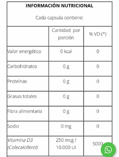 Pack X2 Vitamina D3 Natier Sistema Inmunológico 50 Capsulas - comprar online