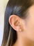 Brinco meia bola zircônias. Banhado a ouro 18k. - comprar online