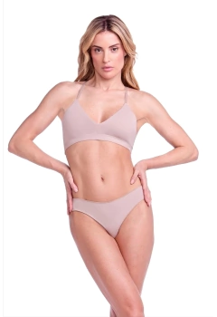 Sutiã Nadador Sem Bojo Basic Beauty Bege Amêndoa - Plie na internet