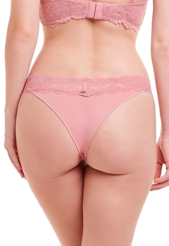 Calcinha Tanga em Renda Self Rose - Plie - La Messon Intimates