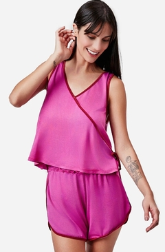 Pijama Curto Regata Malha Ingrid Fúcsia - Jogê