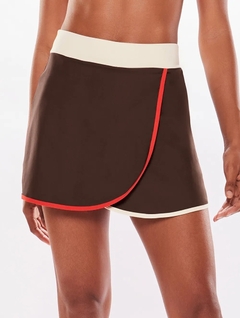 Saia Shorts Liso Oasis Marrom - Body For Sure