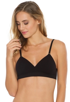 Sutiã Triângulo Com Bojo E Alças Transpassadas Ajustáveis Basic Preto- Plie - comprar online
