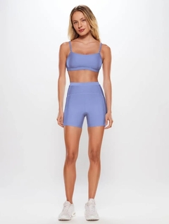 Top Alça Reta Liso 360 Azul Blueberry - Body For Sure - La Messon Intimates