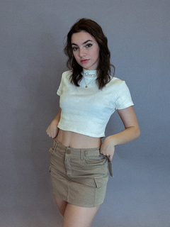 Cropped gola alta canelado cheers - BY Famelli