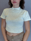 Cropped gola alta canelado cheers