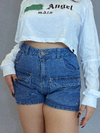 Shorts jeans cargo denim medio