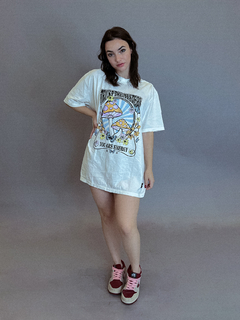 Camiseta Boyfriend Trust the Mystery Off White