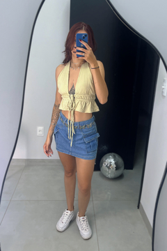 Saia Jeans cargo larissa - loja online