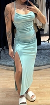 Vestido fenda Scarlett verde