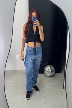 Top halter linho misto - comprar online