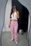 Calça los angeles wide leg linho