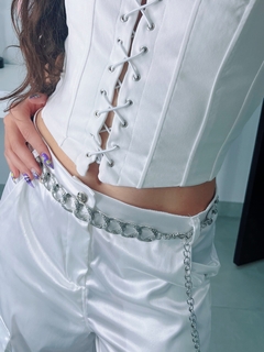Imagem do Corset sem alça lace up branco