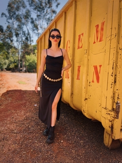 Vestido fenda Scarlett preto