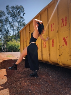 Vestido fenda Scarlett preto - loja online