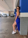 Vestido fenda Scarlett azul