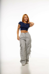 Calça cargo tactel cinza