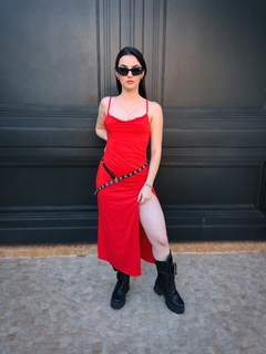 Vestido fenda Scarlett vermelho - comprar online