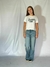 Wide leg elastizado jeans