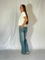Wide leg elastizado jeans - comprar online