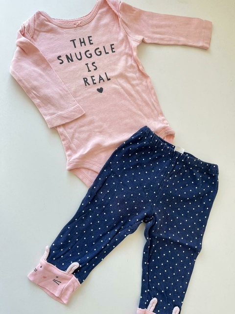 Duo is real body ml rosa y calza azul lunares carters 6m(255)