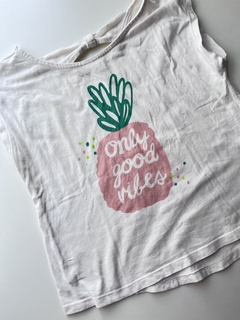 Remera blanca piña rosa - Cheeky - T. 12 (160)