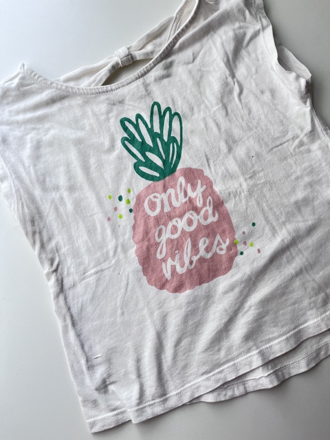 Remera blanca piña rosa - Cheeky - T. 12 (160)