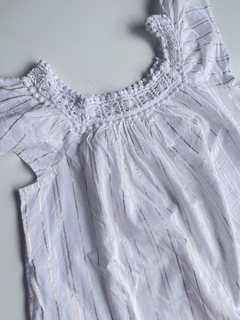 Camisola blanca con lineas doradas Mimo t12a (160) - comprar online